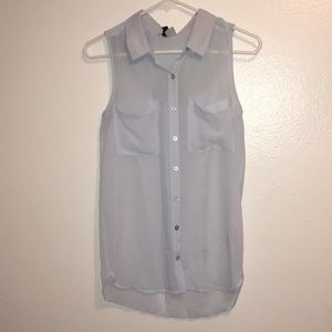 H&M Button Down Sleeveless Shirt Size 2 (Fits XS)
